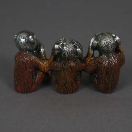 Drei „Sanzaru“-Affen - farbig staffierte Metallfigur in der … - фото 4