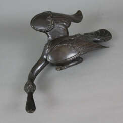 Tierfigur "Ente" - Messingguss, bronziert, unterseitig geste…