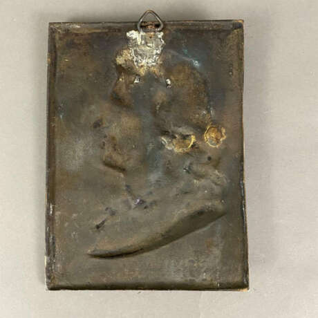Reliefportrait "Schiller" - Bronze, braun patiniert, rechtec… - Foto 4