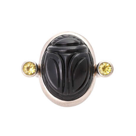 Skarabäus Ring mit gelben Saphiren - photo 1