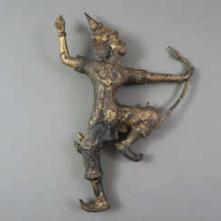 Gott Rama mit dem Bogen - wohl Thailand 19. Jh., Bronze, Res…