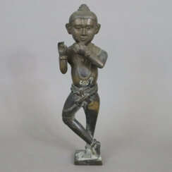 Flöte spielender Krishna - Bronze, Indien, in typischer Pose…