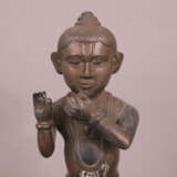 Flöte spielender Krishna - Bronze, Indien, in typischer Pose… - Foto 3