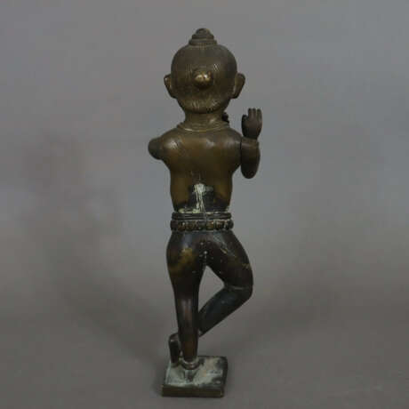 Flöte spielender Krishna - Bronze, Indien, in typischer Pose… - Foto 7