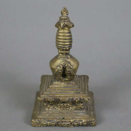 Kleine Stupa - Indien/Nepal, Bronzelegierung, H: ca. 12 cm, … - photo 1