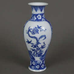 Blau-weiße Balustervase - China 20.Jh., Porzellan, dekoriert…