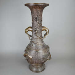 Vase/Räuchergefäß - China, Bronze, braun patiniert, zweiteil…