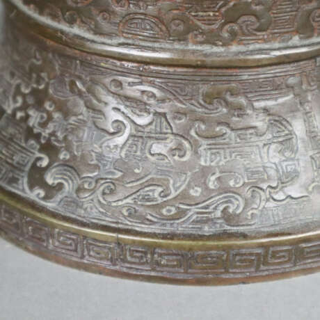 Vase/Räuchergefäß - China, Bronze, braun patiniert, zweiteil… - Foto 4