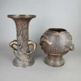 Vase/Räuchergefäß - China, Bronze, braun patiniert, zweiteil… - Foto 6