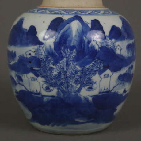 Kleiner Blau-Weiß-Deckeltopf - China, späte Qing-Dynastie, P… - фото 8