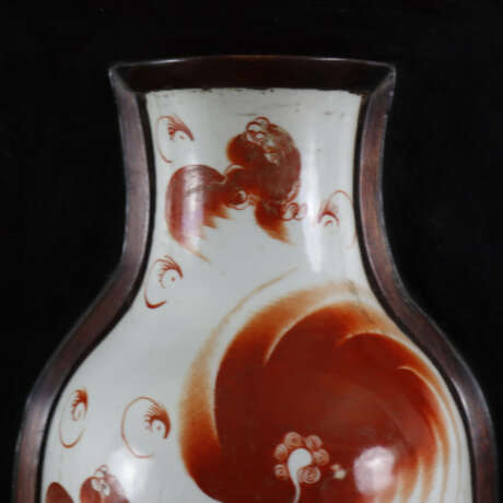 Wanddekoration mit Vase - China, halbe Porzellanvase in Holz… - Foto 2