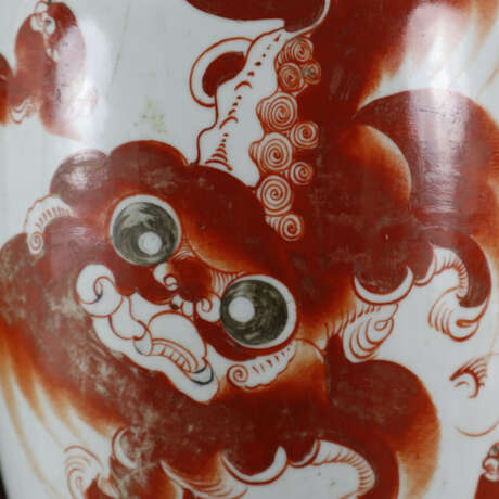 Wanddekoration mit Vase - China, halbe Porzellanvase in Holz… - Foto 3
