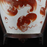 Wanddekoration mit Vase - China, halbe Porzellanvase in Holz… - Foto 4