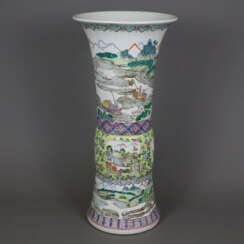 Große Gu-förmige Vase - Porzellan, Trompetenvase mit abgeset…