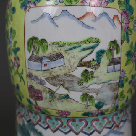 Große Gu-förmige Vase - Porzellan, Trompetenvase mit abgeset… - фото 2