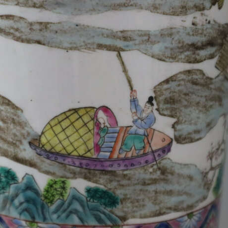 Große Gu-förmige Vase - Porzellan, Trompetenvase mit abgeset… - photo 3