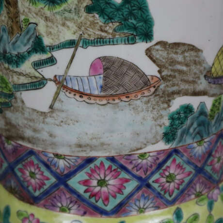 Große Gu-förmige Vase - Porzellan, Trompetenvase mit abgeset… - Foto 4