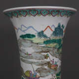 Große Gu-förmige Vase - Porzellan, Trompetenvase mit abgeset… - Foto 9