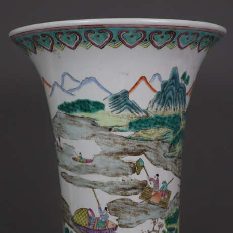 Große Gu-förmige Vase - Porzellan, Trompetenvase mit abgeset… - Foto 9