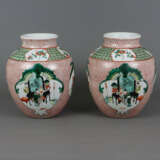 Ein Paar Famille verte-Vasen - China, Porzellan, gebauchte F… - Foto 1