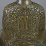 Tathagata Amitabha - China 20.Jh., Gelbguss, Amitabha, das u… - Foto 12
