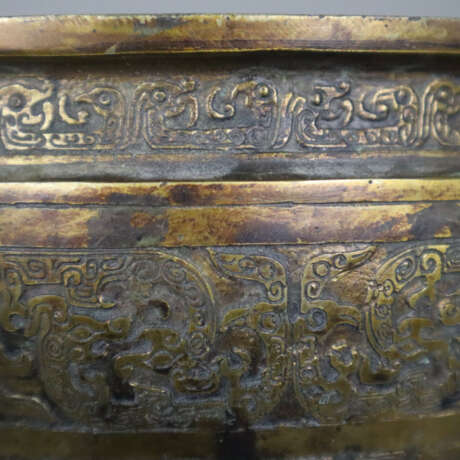 Räucherschale mit Deckel - China, Bronze mit Resten der Verg… - Foto 2
