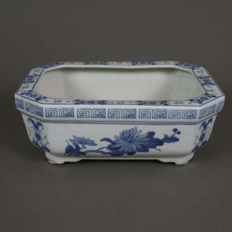 Blau-weiße Jardinière - Porzellan, China 20.Jh., oktogonale … - Foto 1