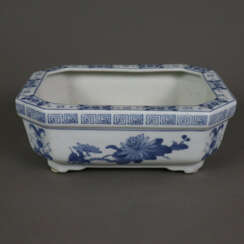 Blau-weiße Jardinière - Porzellan, China 20.Jh., oktogonale …