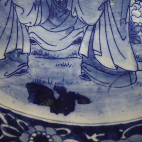 Große Platte - China, Porzellan, im kräftigen Unterglasurbla… - Foto 6