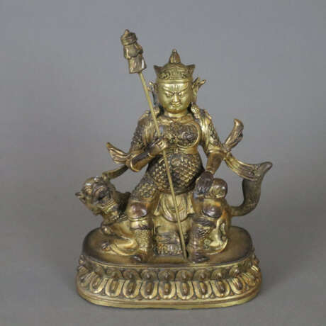 Figur des Vaishravana - tibeto-chinesisch, Bronzelegierung, … - фото 1