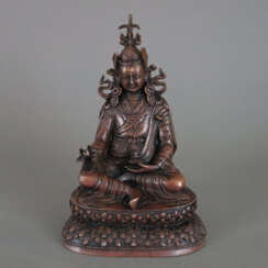 Padmasambhava als Guru Rinpoche - Kupfer, in entspannter Hal…