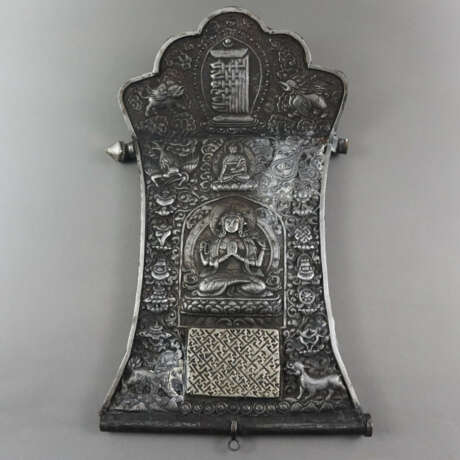 Votivtafel mit Avalokiteshvara Shadakshari - Tibet, silberfa… - фото 1