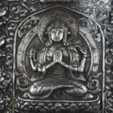 Votivtafel mit Avalokiteshvara Shadakshari - Tibet, silberfa… - Foto 5
