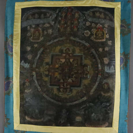 Mandala-Thangka - Tibet, 19.Jh., Malerei in Gouachefarben au… - Foto 7