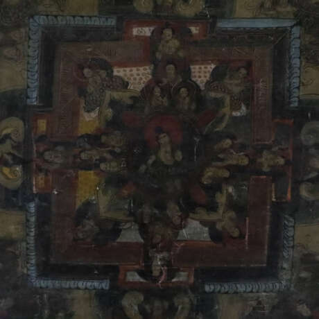 Mandala-Thangka - Tibet, 19.Jh., Malerei in Gouachefarben au… - Foto 9