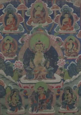Thangka des Buddha Amitayus - Tibet, 20. Jh., Gouache und Go… - Foto 1