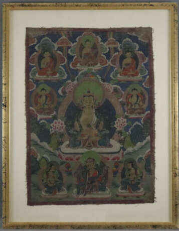 Thangka des Buddha Amitayus - Tibet, 20. Jh., Gouache und Go… - Foto 2