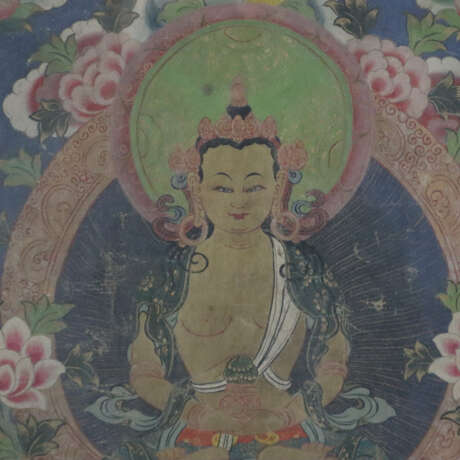 Thangka des Buddha Amitayus - Tibet, 20. Jh., Gouache und Go… - Foto 3