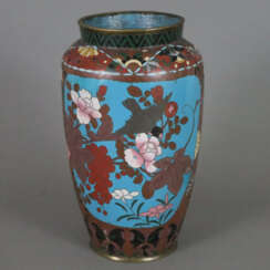 Cloisonné-Vase - Japan, 19.Jh., leicht gebauchte Balusterfor…