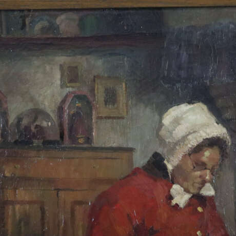 Bossche, Hubert van den (1874-1957) - Lesende Klöpplerin, Öl… - Foto 8