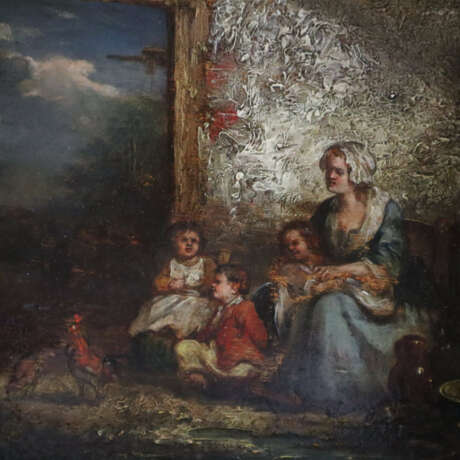 Genremaler (19. Jh.) - Mutter mit drei Kindern findet Unters… - Foto 5