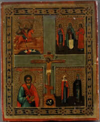 Vierfeldikone mit der Kreuzigung Christi - Russland, 19. Jh.…