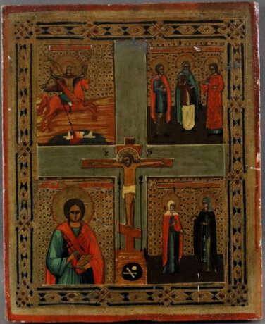 Vierfeldikone mit der Kreuzigung Christi - Russland, 19. Jh.… - Foto 1