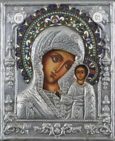 Oklad-Ikone "Gottesmutter von Kasan" (Kazanskaja) - Russland… - фото 1