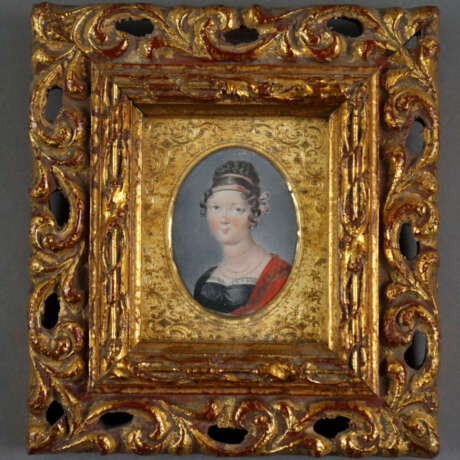 Portraitminiatur - ovales Brustbild der Maria Kath. Bauriede… - Foto 1