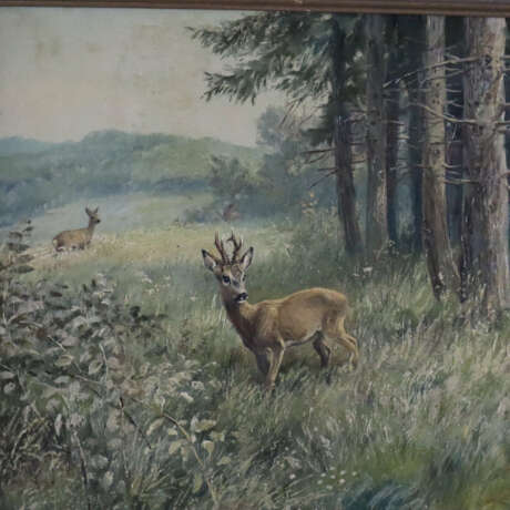 Scholz, Richard (1860-Hannover-1939) - Rehe auf einer Wiese … - Foto 5