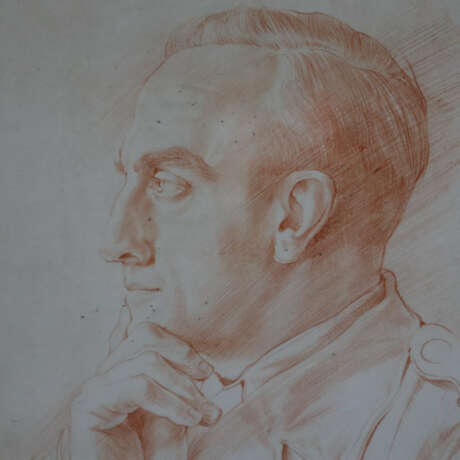 Sitte, Willi (1921-2013) - Herrenportrait, Kreide auf Papier… - Foto 3