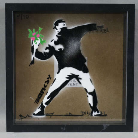 Banksy - "Dismal Shadow Box" mit "Blumenwerfer"-Motiv, 2015,… - фото 1