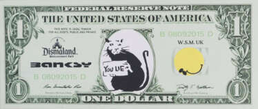 Banksy - "Dismal 1 Dollar Canvas" mit "You lie rat"-Motiv, 2…