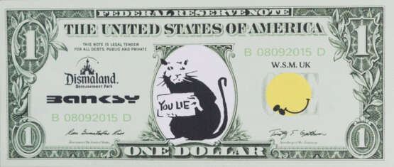 Banksy - "Dismal 1 Dollar Canvas" mit "You lie rat"-Motiv, 2… - фото 1